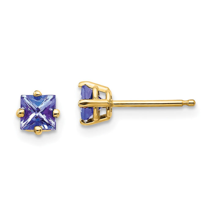 Shop Exclusive 14K Gold Tanzanite Stud Earrings - Stylish, Affordable Luxury!-1