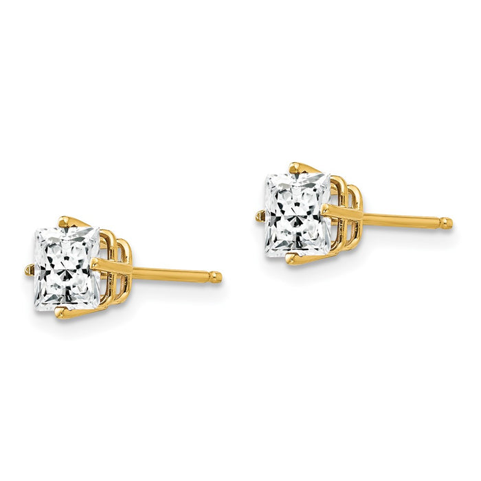Shop Stylish 14K Gold 5mm Cubic Zirconia Stud Earrings - Affordable Luxury!-2