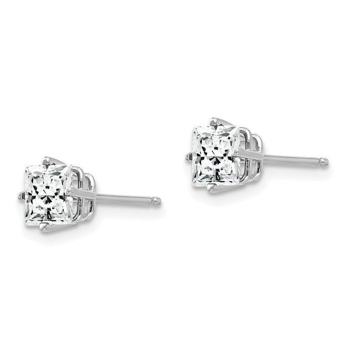 Buy Stylish 14K White Gold 5mm CZ Stud Earrings | Affordable Luxury Jewelry-2