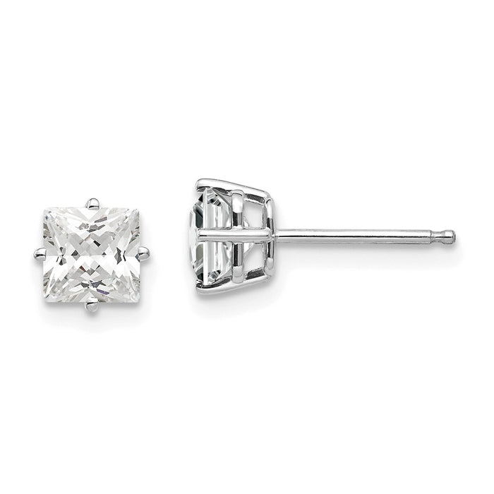 Buy Stylish 14K White Gold 5mm CZ Stud Earrings | Affordable Luxury Jewelry-1