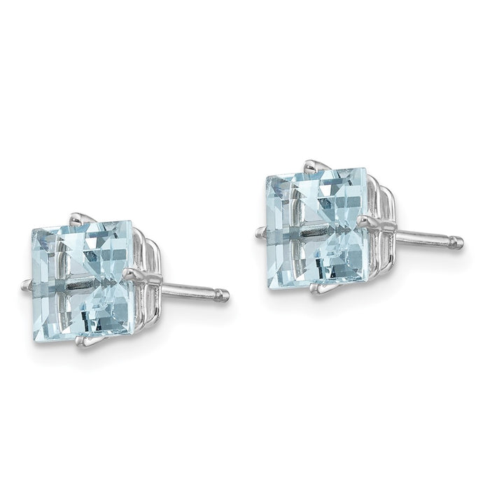 High-Quality 14K White Gold Aquamarine Drop Earrings - Stylish Luxury Design-2