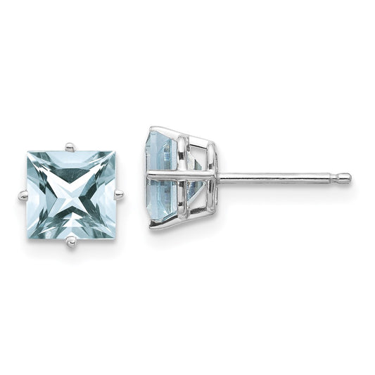 High-Quality 14K White Gold Aquamarine Drop Earrings - Stylish Luxury Design