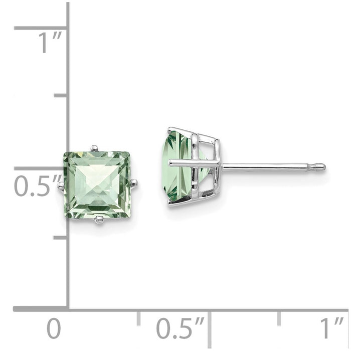 Shop Exclusive 14K Gold 6mm Square Checker-Cut Green Quartz Earrings - Stylish Value-4