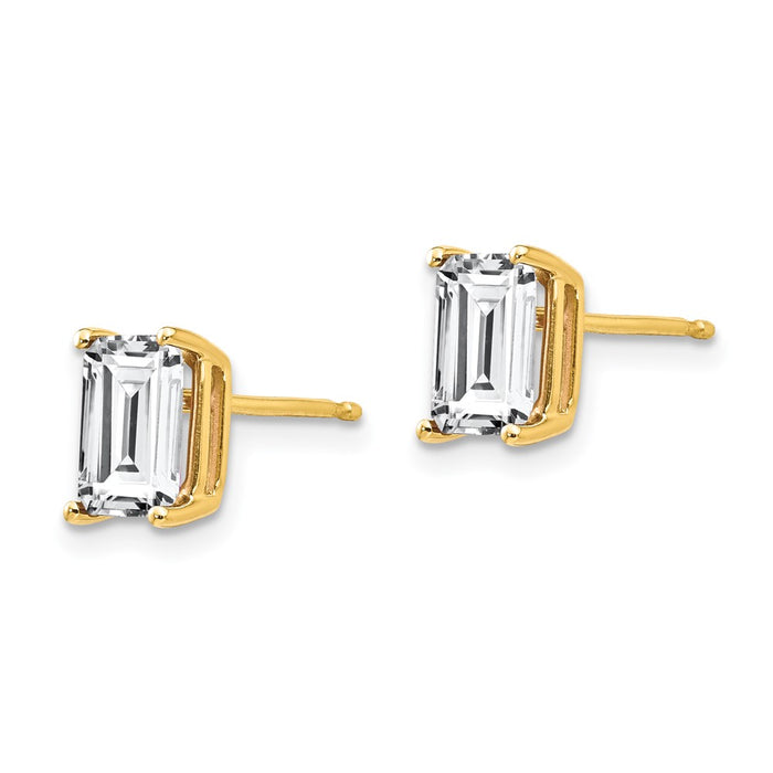 Buy Exclusive 14K Gold Radiant Cut CZ Earrings - 7x5mm, Stylish Value!-2