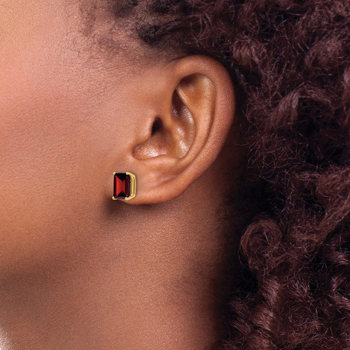 Exclusive 14K Gold Garnet Drop Earrings - Stylish 8x6mm Luxury Design-3