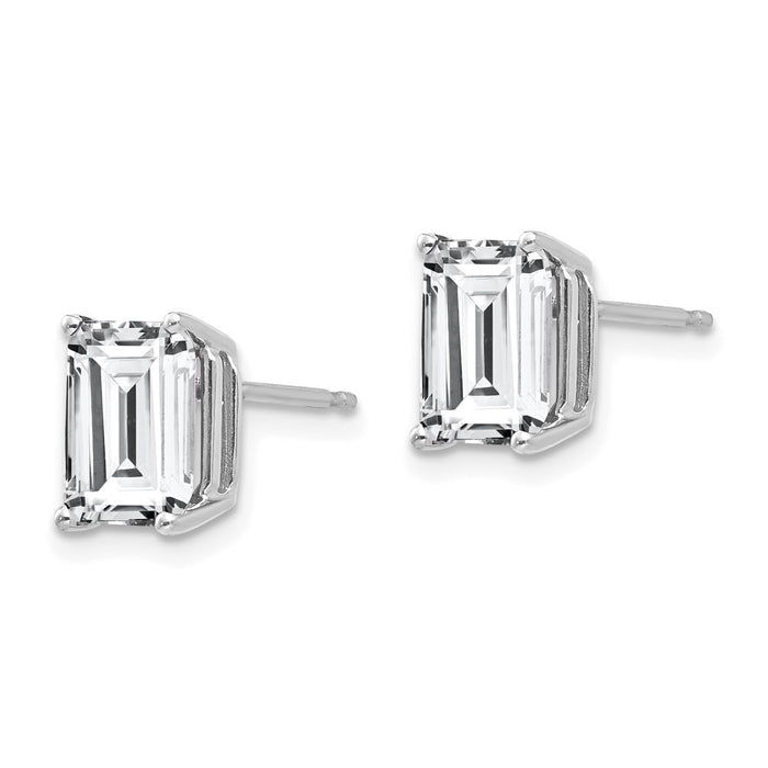 Shop Luxury 14K White Gold Radiant Cut CZ Earrings - 8x6mm, Affordable Price!-2