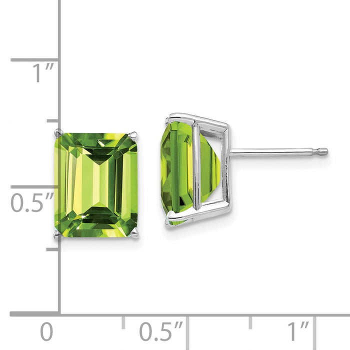 Shop Exclusive 14K White Gold Peridot Earrings - 10x8mm, Stylish Value!-4
