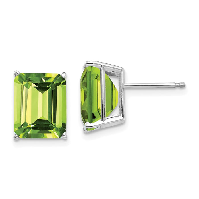 Shop Exclusive 14K White Gold Peridot Earrings - 10x8mm, Stylish Value!-1