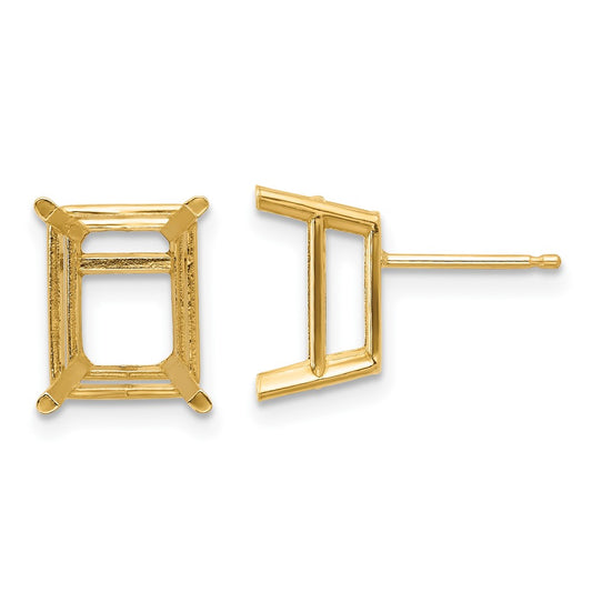 Buy Exclusive 14K Gold 10x8mm Emerald Earring Settings - Stylish Value!