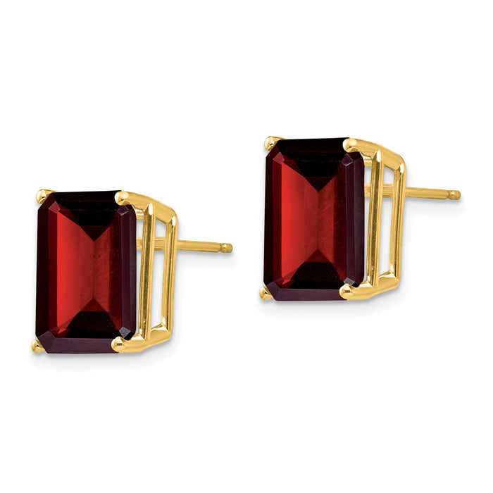 Buy Stylish 14K Gold Emerald Cut Garnet Stud Earrings | Affordable Luxury-2
