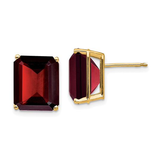 Buy Stylish 14K Gold Emerald Cut Garnet Stud Earrings | Affordable Luxury
