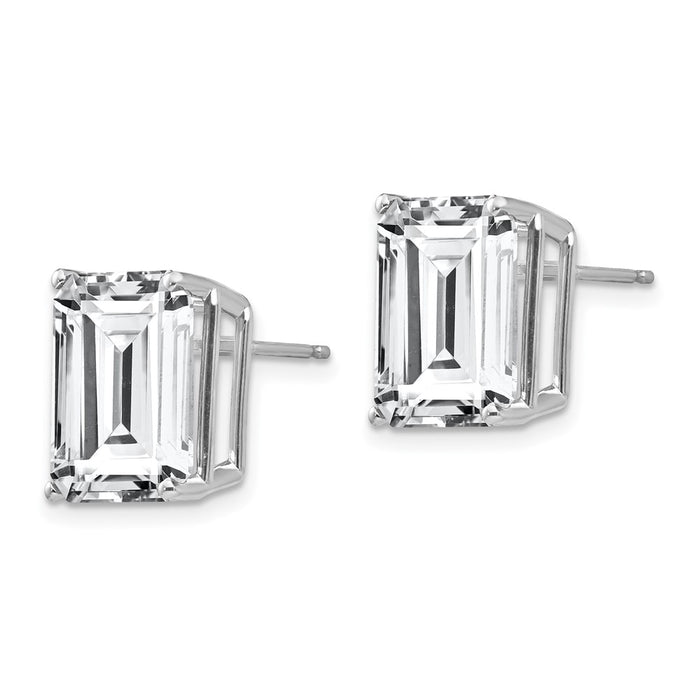 Buy 14K White Gold Emerald Cut CZ Stud Earrings | Stylish & Affordable Jewelry-2
