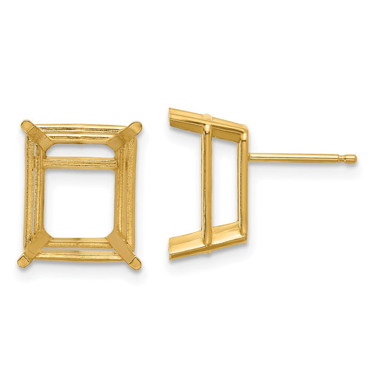 Exclusive 14K Gold Emerald Earring Settings - 12x10mm, Stylish Design
