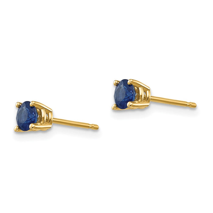 Exclusive 14K Gold Sapphire Stud Earrings - Stylish Luxury at Great Price-2