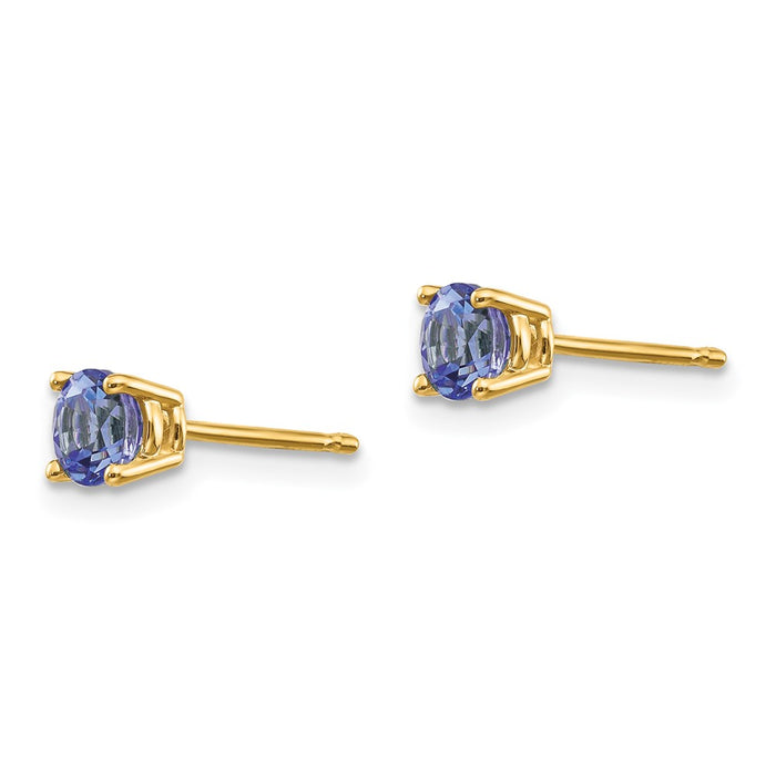 Buy Exclusive 14K Gold Tanzanite Stud Earrings - Stylish & Affordable Luxury-2