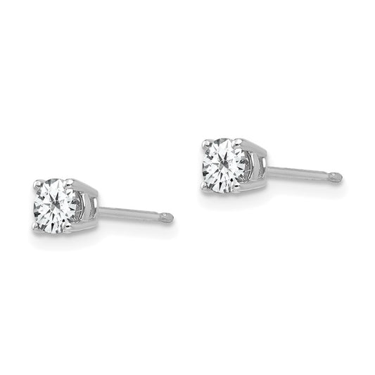 Shop Exclusive 14K White Gold 4mm Cubic Zirconia Stud Earrings - Stylish Value!