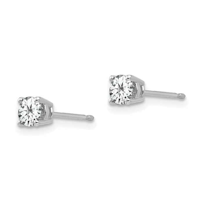 Shop Exclusive 14K White Gold 4mm Cubic Zirconia Stud Earrings - Stylish Value!-2