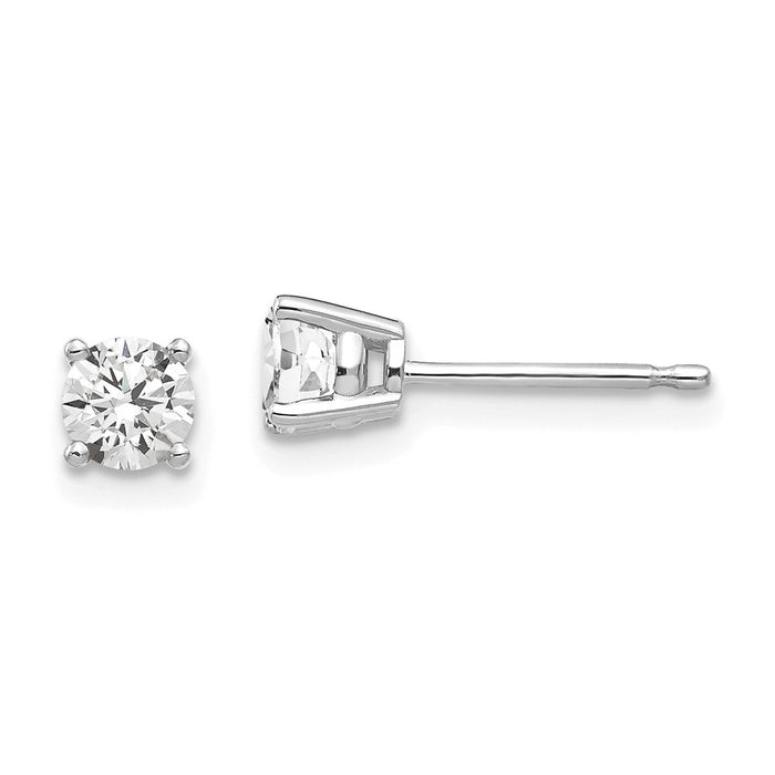 Shop Exclusive 14K White Gold 4mm Cubic Zirconia Stud Earrings - Stylish Value!-1
