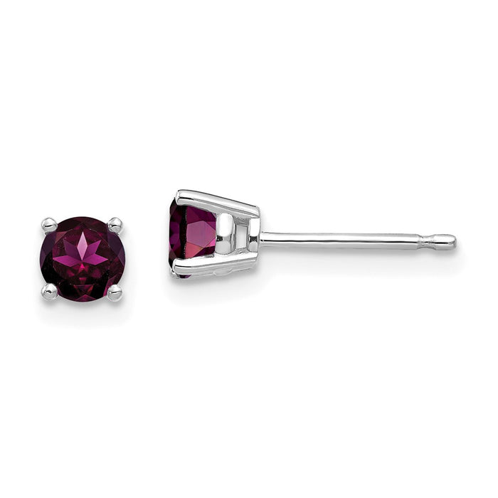 Shop Exclusive 14K White Gold 4mm Rhodolite Garnet Stud Earrings - Stylish Value-1
