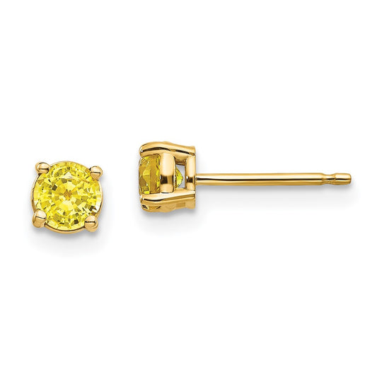 Shop Stylish 14K Yellow Gold Sapphire Earrings - .85mm, Luxury Design