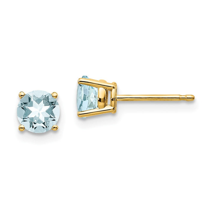 Buy Exclusive 14K Gold Aquamarine Stud Earrings - Stylish Design, Great Value!-1
