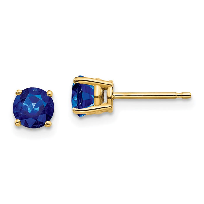 High-Quality 14K Gold Sapphire Stud Earrings - Stylish & Affordable Luxury-1