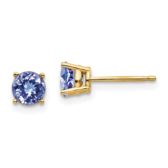 Exclusive 14K Gold Tanzanite Stud Earrings - Stylish, Affordable Luxury-1