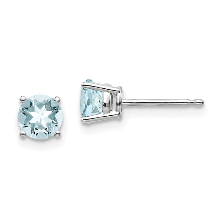 Shop Stylish 14K White Gold Aquamarine Drop Earrings - Exclusive Design, Affordable Price-1