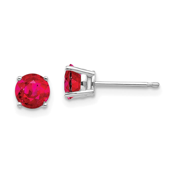 Exclusive 14K White Gold Ruby Drop Earrings - Stylish Luxury at an Affordable Price-1