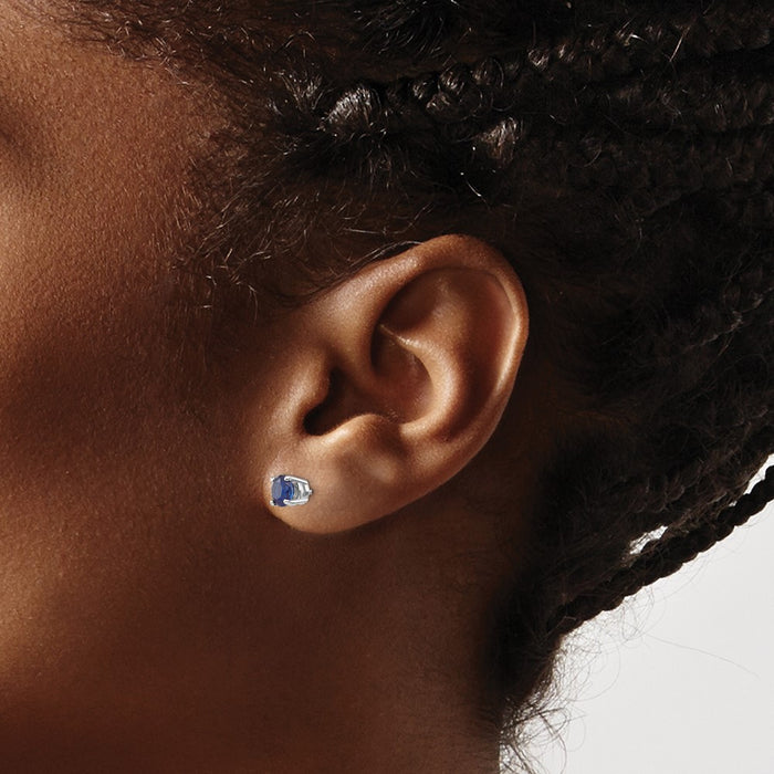 Shop Stylish 14K White Gold Sapphire Stud Earrings | Affordable Luxury Value-3