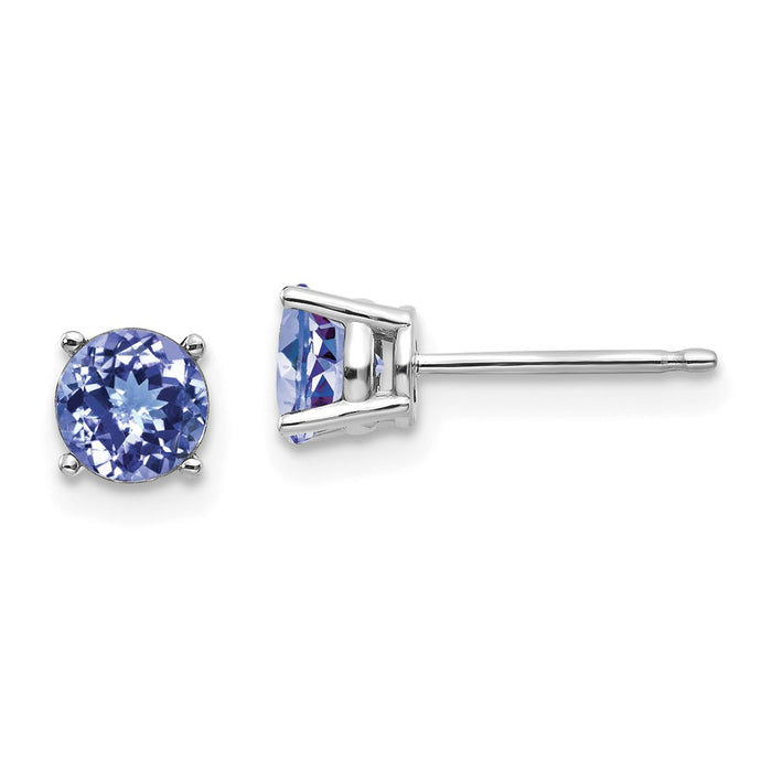 Buy Stylish 14K White Gold Tanzanite Stud Earrings - 2 Carat Luxury Value-1
