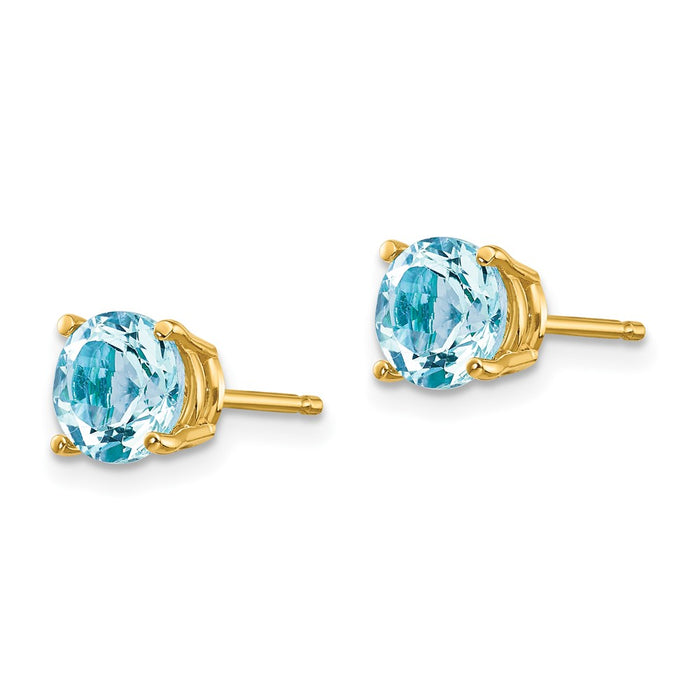 High-Quality 14K Gold Aquamarine Earrings - Stylish Luxury at an Affordable Price-2