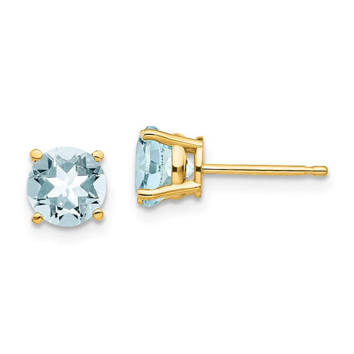 High-Quality 14K Gold Aquamarine Earrings - Stylish Luxury at an Affordable Price-1