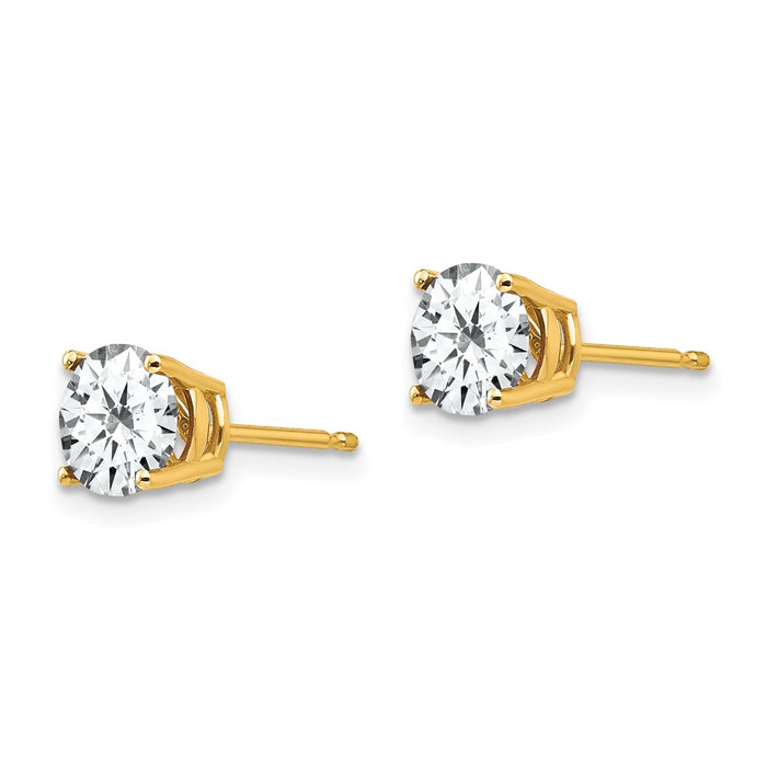 Buy Exclusive 14K Gold 6mm Cubic Zirconia Stud Earrings - Stylish Value!-2