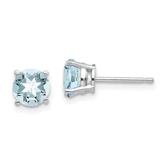 High-Quality 14K White Gold Aquamarine Drop Earrings - Stylish & Affordable!