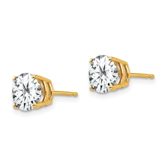 Buy Exclusive 14K Gold 7mm Cubic Zirconia Stud Earrings - Stylish Value