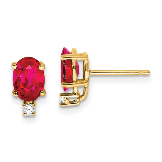 Buy Exclusive 14K Gold Ruby & Diamond Stud Earrings - Stylish Luxury Value