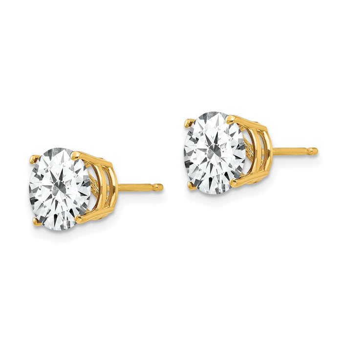 Shop Exclusive 14K Gold 8mm Cubic Zirconia Stud Earrings - Stylish Value!-2