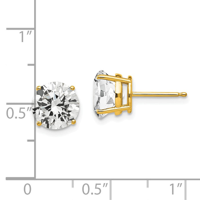 Shop Exclusive 14K Gold 8mm Cubic Zirconia Stud Earrings - Stylish Value!-4