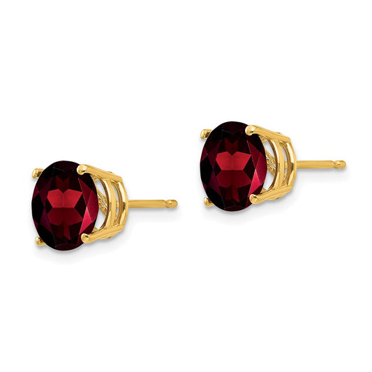 Buy 14K Gold 8mm Garnet Stud Earrings - Stylish Luxury for Every Occasion