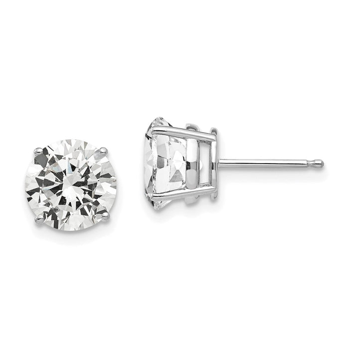 Shop Exclusive 14K White Gold 8mm Cubic Zirconia Stud Earrings - Stylish Value!-1