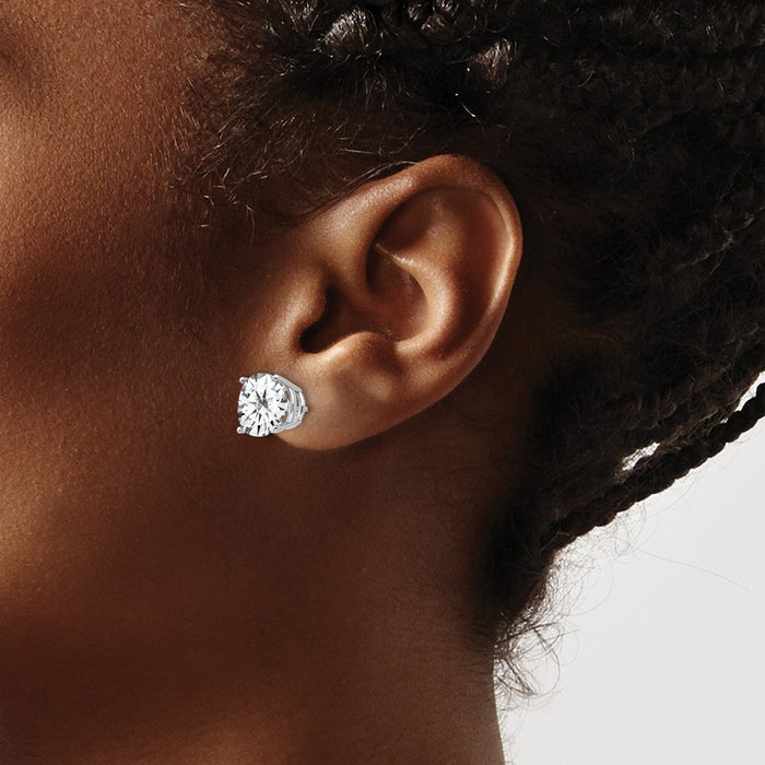 Shop Stylish 14K White Gold 9mm Cubic Zirconia Stud Earrings - Affordable Luxury-3