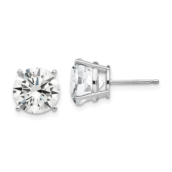 Shop Stylish 14K White Gold 9mm Cubic Zirconia Stud Earrings - Affordable Luxury-1