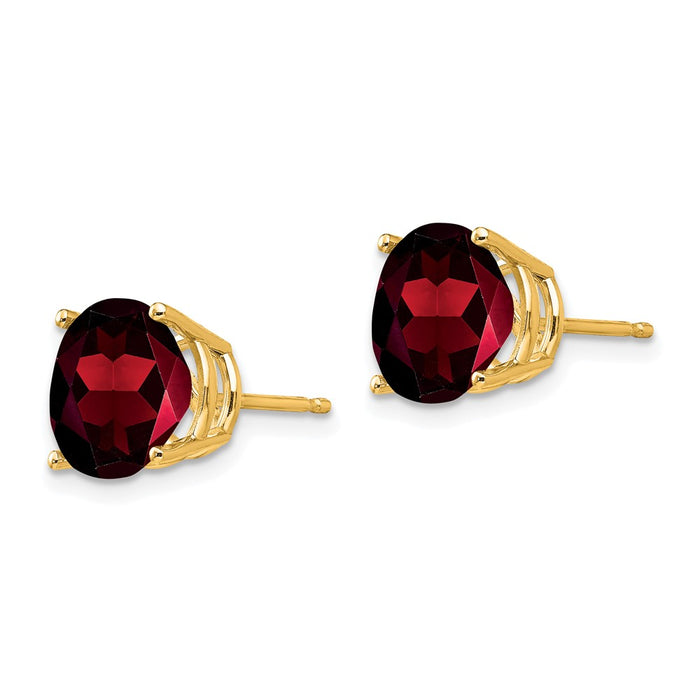 Shop Exclusive 14K Gold Round Garnet Stud Earrings - Stylish & Affordable-2