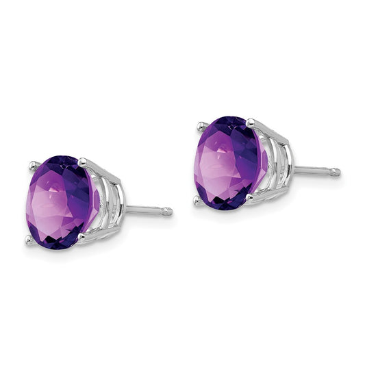 Shop Stylish 14K White Gold Round Amethyst Stud Earrings - 5mm, Luxury Value