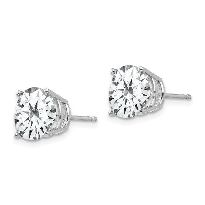 Exclusive 14K White Gold 10mm Cubic Zirconia Stud Earrings - Affordable Luxury!-2