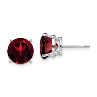 Shop Exclusive 14K White Gold Round Garnet Stud Earrings - Affordable Luxury