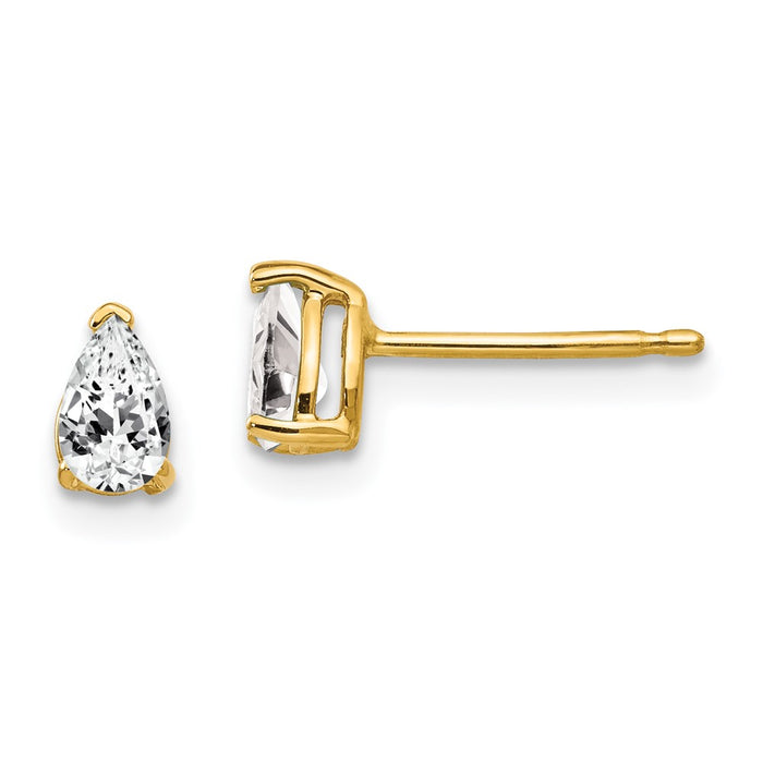 Exclusive 14K Gold Pear-Shaped Earrings | 5x3mm Cubic Zirconia, Stylish Value-1