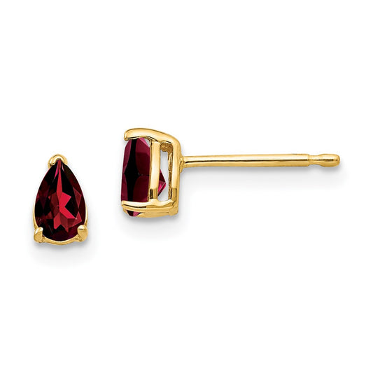Buy Exclusive 14K Gold Garnet Earrings - 5x3mm, Stylish & Affordable!