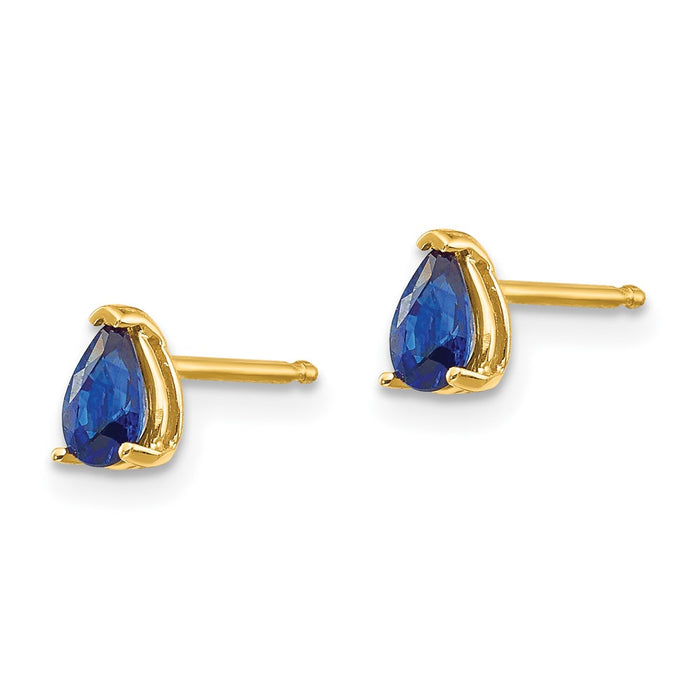 Exclusive 14K Gold Sapphire Stud Earrings - Stylish & Affordable Elegance-2